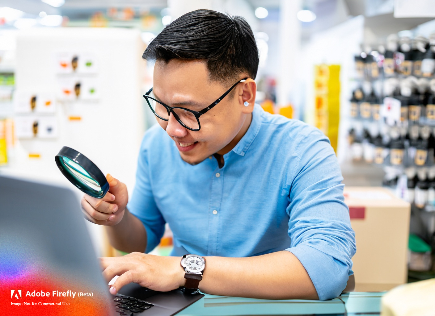 Grafika przedstawiająca klienta czytającego recenzje online